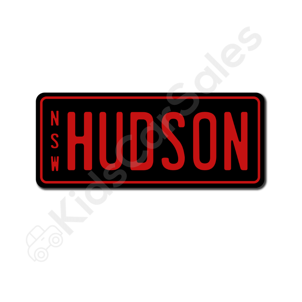 Unbranded Black / Red Personalised Mini Number Plate for Kids Ride-On Cars Mini-Plate