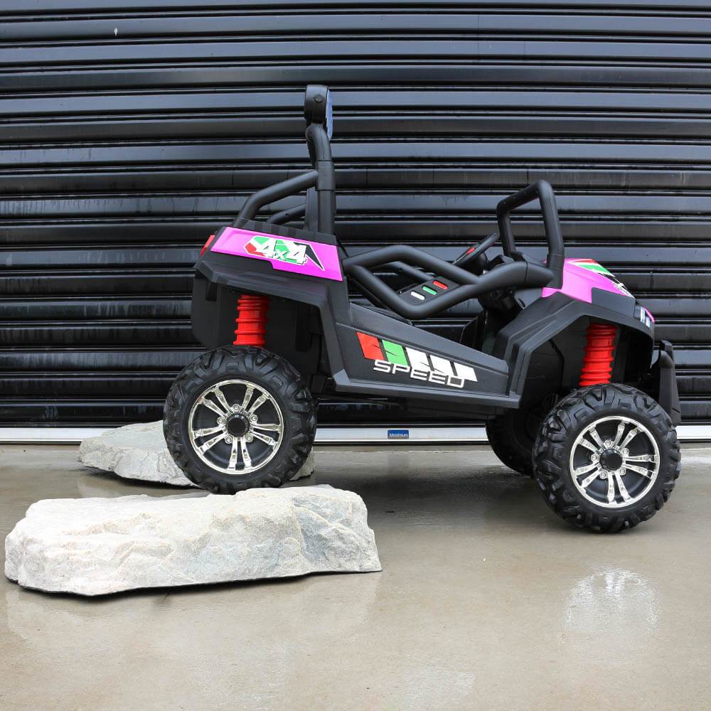 Kids Car Sales Big 2-Seat Trail-Cat 24v Kids Ride-On Buggy w/ Remote - Pink BJS2588-1-PIN