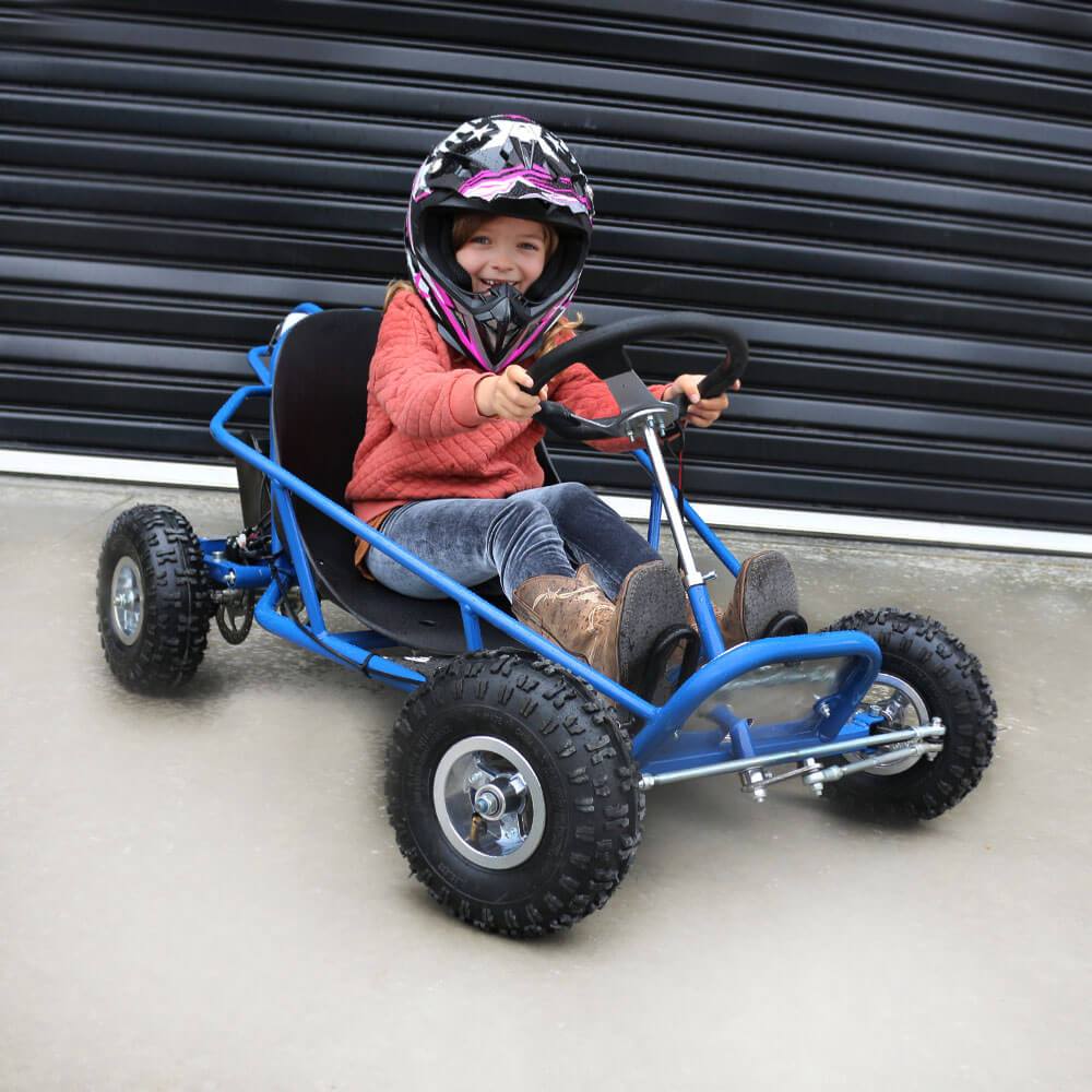 MJM MJM 49cc Automatic 2-Stroke Kids Mini Go Kart - Blue MJM-49GK-BLU