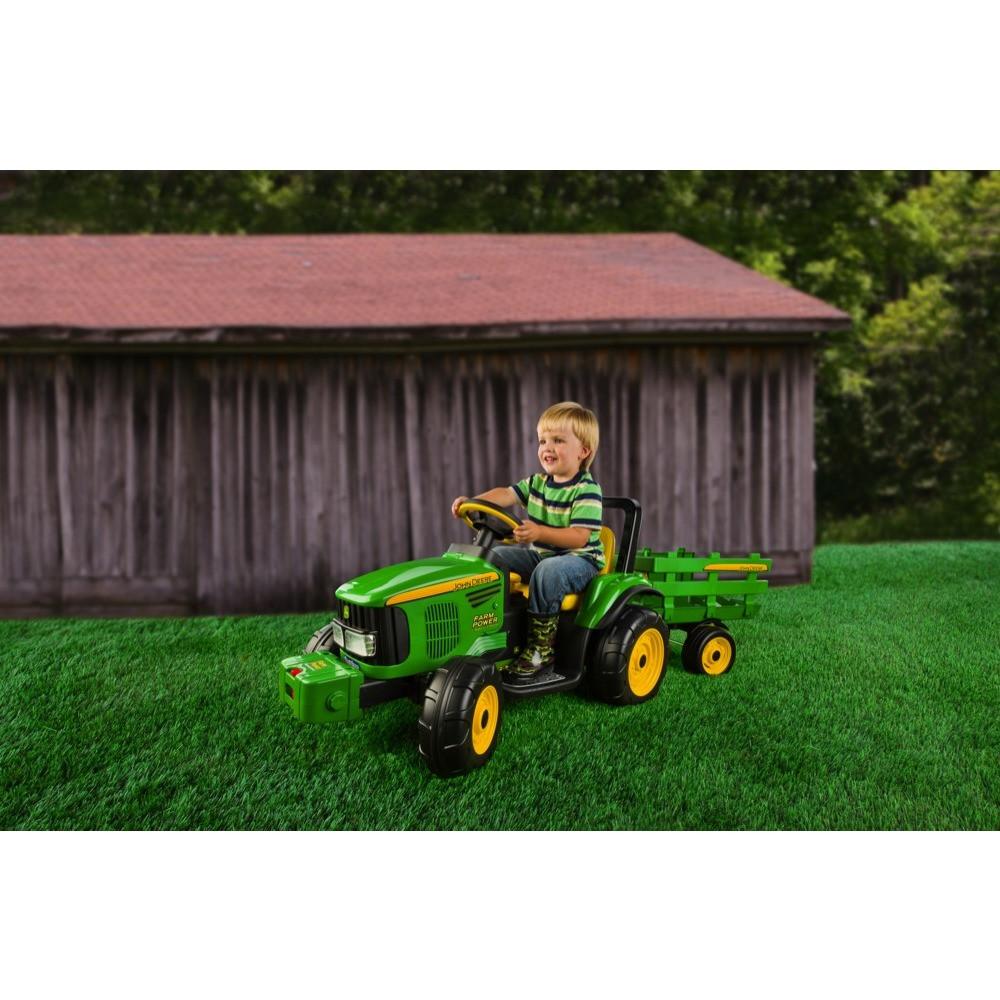 John Deere John Deere Farm Power 12v Kids Ride-On Tractor With Trailer IGOR0050
