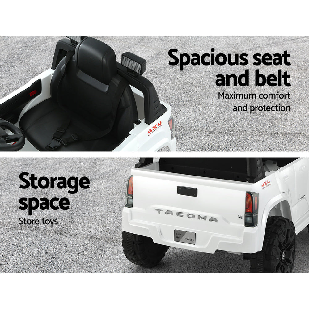 Licensed Toyota Tacoma 12v Off Road Kids Electric Ride On with Remote - White