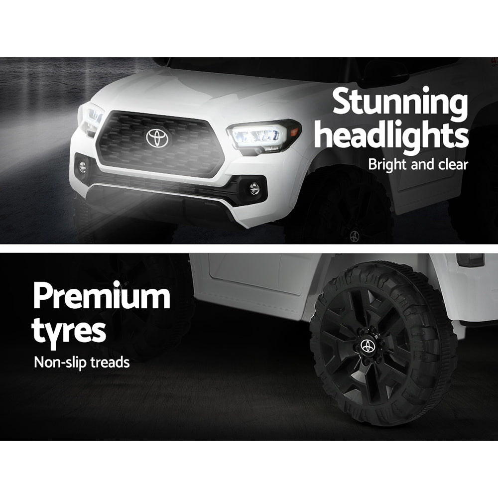 Licensed Toyota Tacoma 12v Off Road Kids Electric Ride On with Remote - White