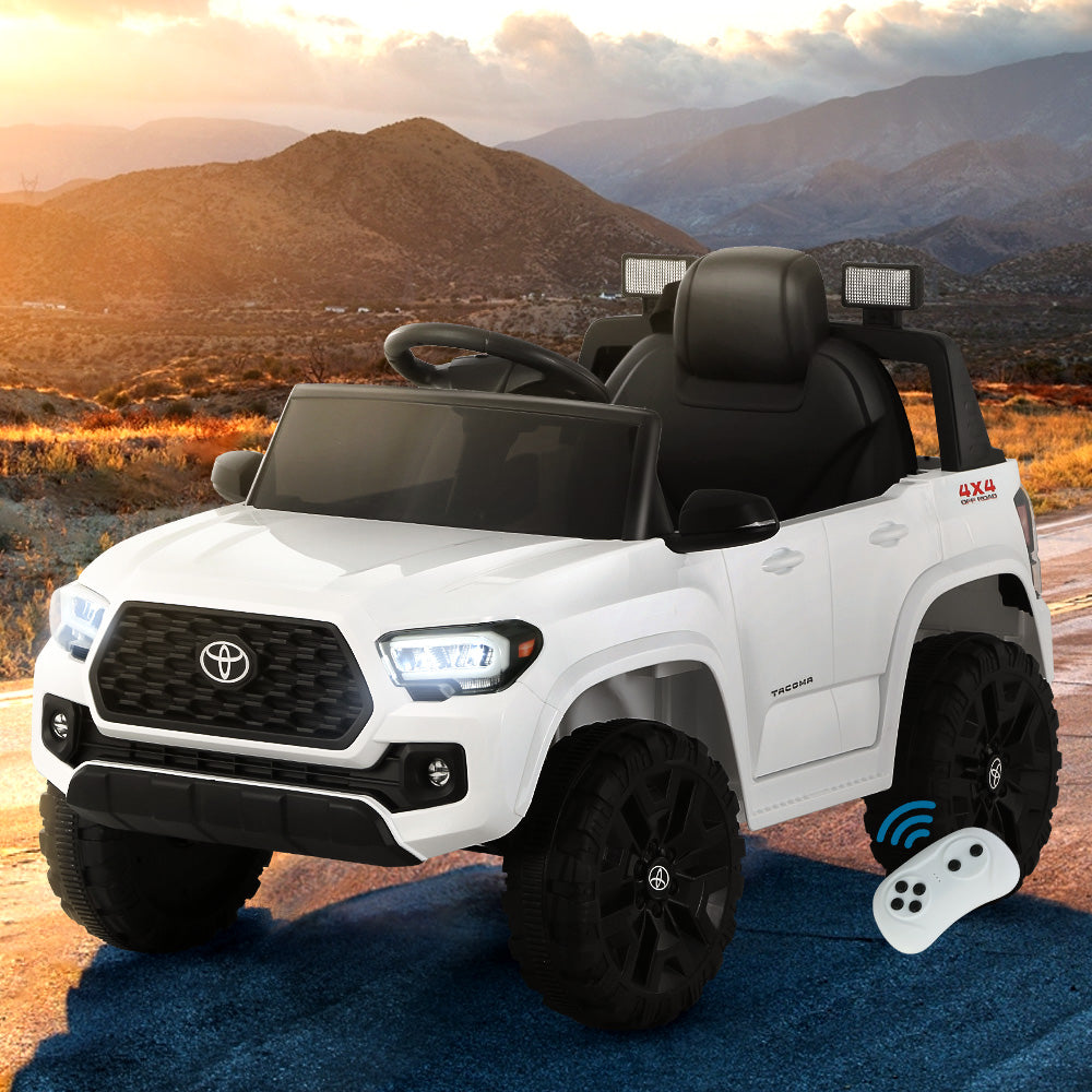 Licensed Toyota Tacoma 12v Off Road Kids Electric Ride On with Remote - White