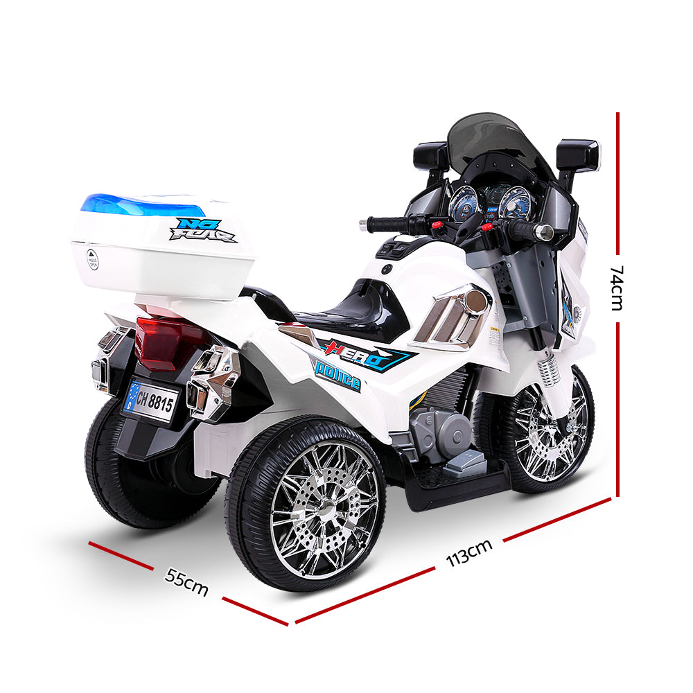 Rigo Kids Electric 6v Police Patrol 3-Wheel Ride-On Motorbike