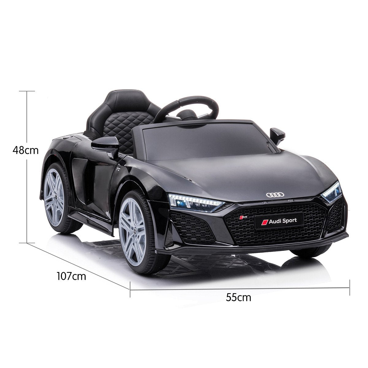 Kahuna R8 Spyder Audi Licensed 12v Electric Ride On Kids Car with Remote - Black