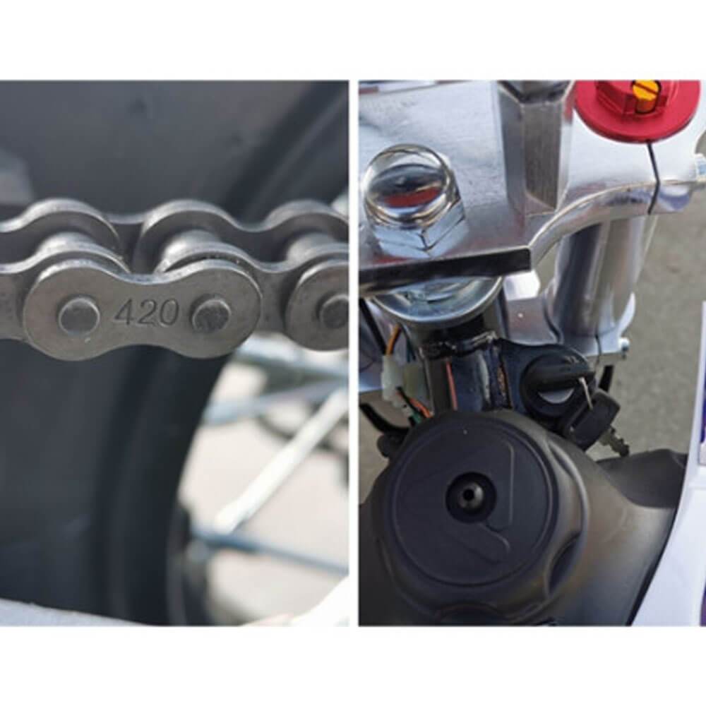 MJM MJM 70cc Petrol Powered 4-Stroke Semi-Auto Kids Dirt Bike - Orange MJM-70DB-ORA