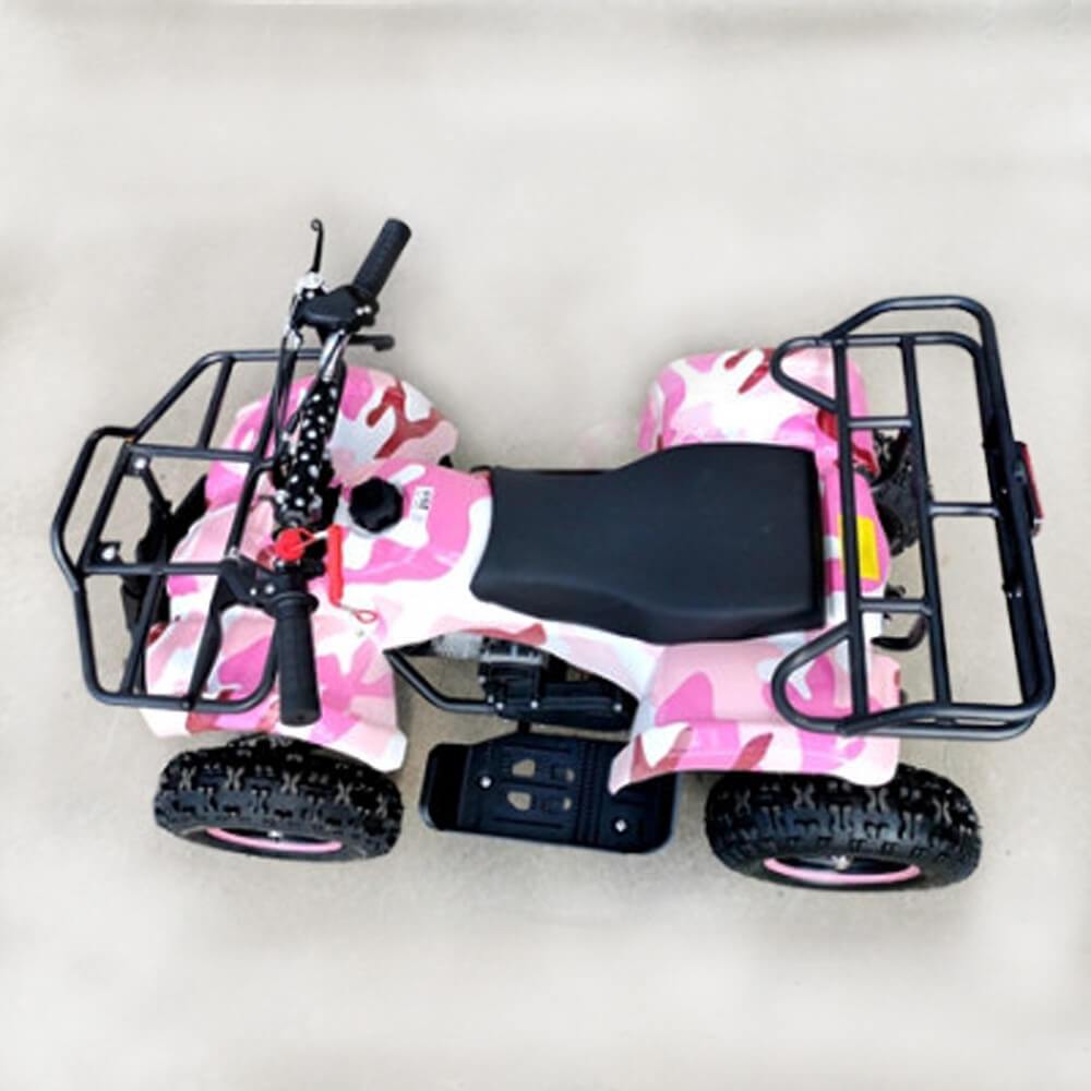 top view of pink atv on the sconcrete surface