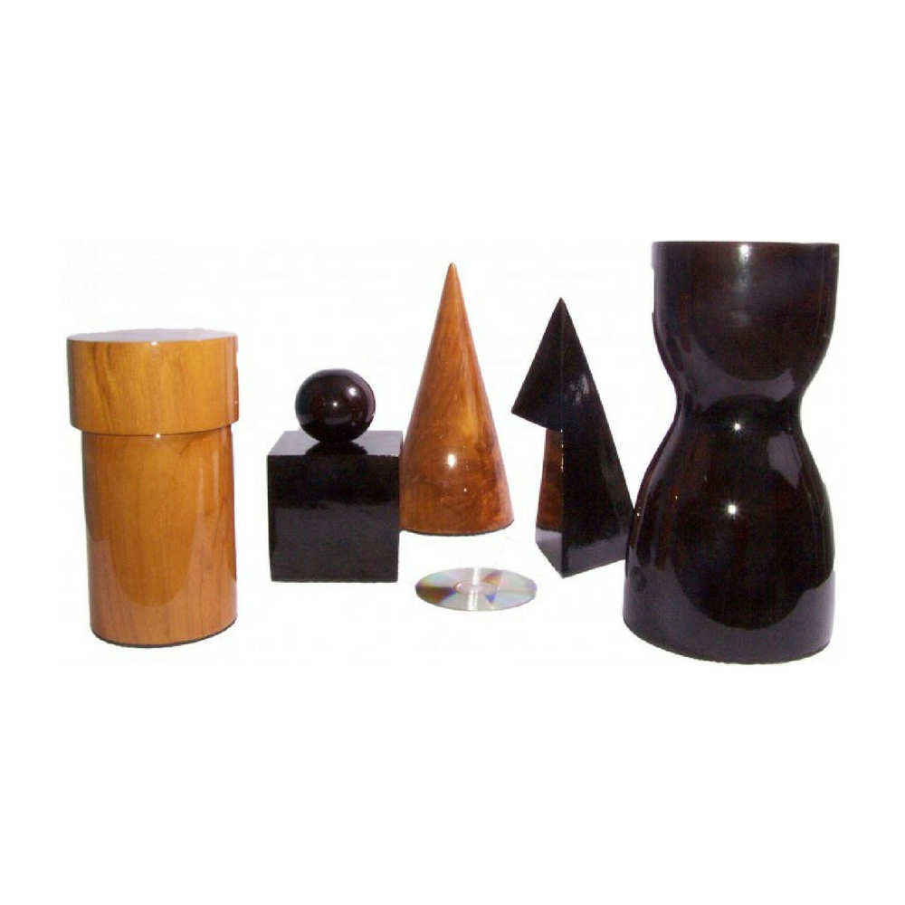 five timber giant chess pieces with a cd