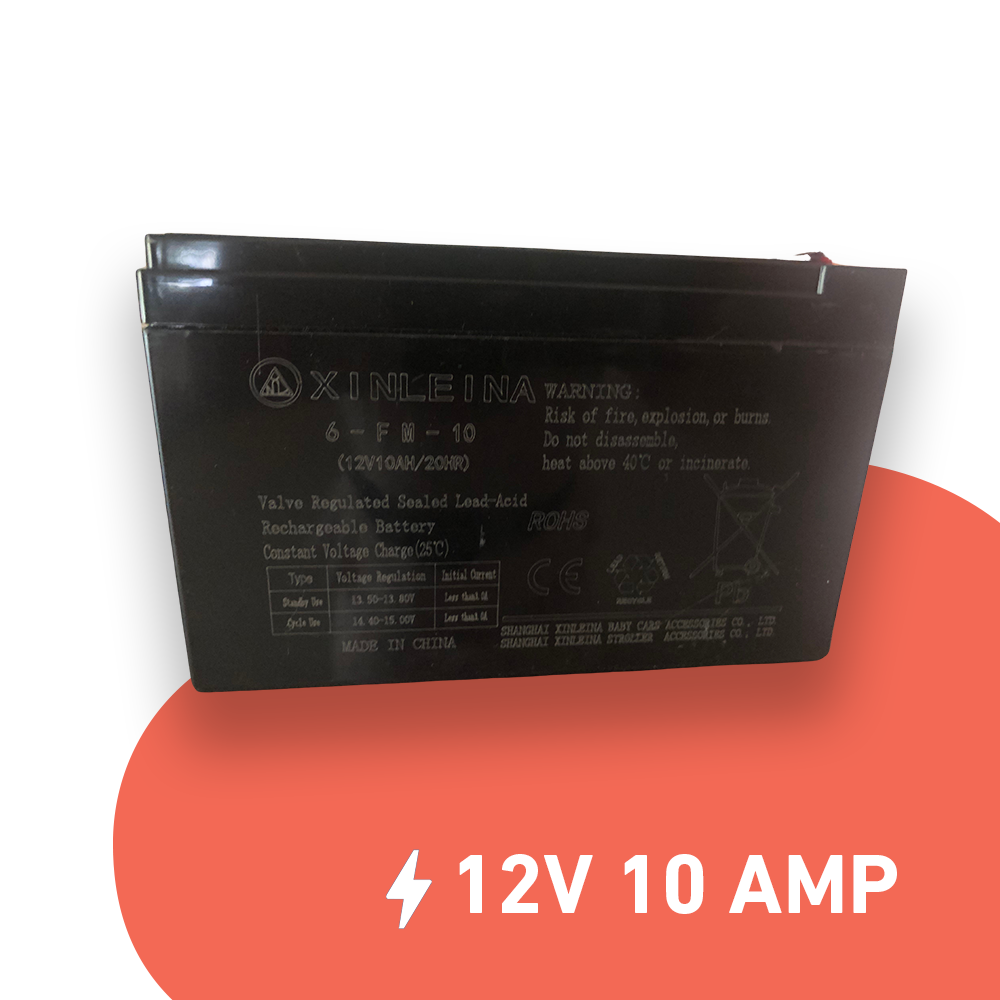 12V 10AH rechargeable sealed lead-acid battery, perfect for backup power systems, electric scooters, and high-demand applications, featuring a compact and robust design