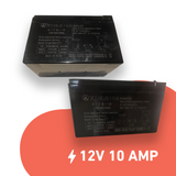 12V 10AH rechargeable sealed lead-acid battery, perfect for backup power systems, electric scooters, and high-demand applications, featuring a compact and robust design