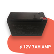 12V 7AH rechargeable battery with sealed lead-acid design, ideal for backup power and kids' ride-on vehicles