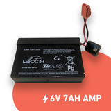 6V 7AH rechargeable battery with red and black connectors, suitable for kids' ride-on cars and other devices