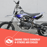 Motoworks Motoworks 125cc Petrol Powered 4-Stroke Kids Dirt Bike - Blue MOT-125DB-BLU