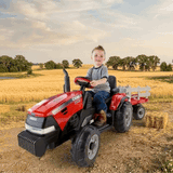Case IH Magnum 12v Kids Ride On Tractor with Wagon - Red