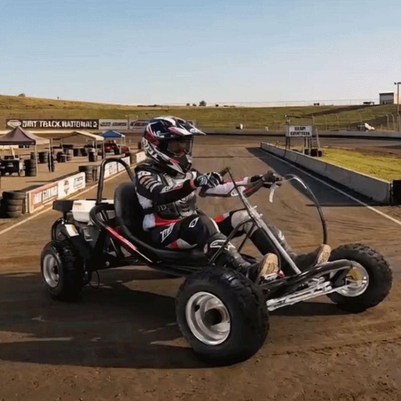 GMX Drift 200cc 4-Stroke Pull Start Kids Go Kart - Black