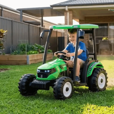 Go Skitz Big L 12V Tractor with Roof - Green