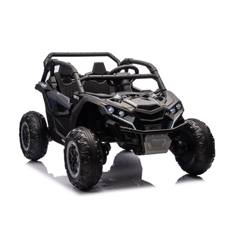 Black off-road vehicle on a white background