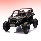Black off-road vehicle toy on a white background