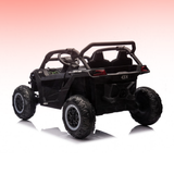 Black off-road toy vehicle on a gradient background