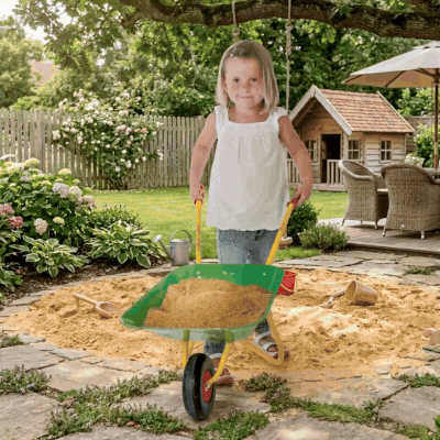 John Deere Rolly Kids Metal Wheelbarrow - Green