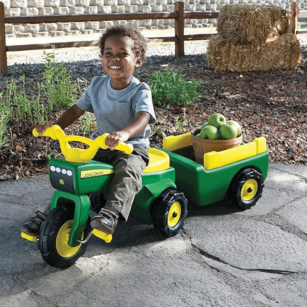 John Deere Kids Ride On Pedal Trike and Trailer Set Kids Car Sales