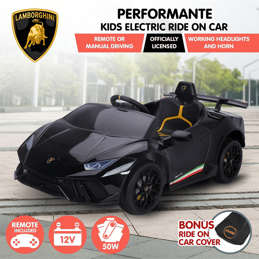 Kahuna Lamborghini Performante Kids Electric Ride On Car Remote Control - Black