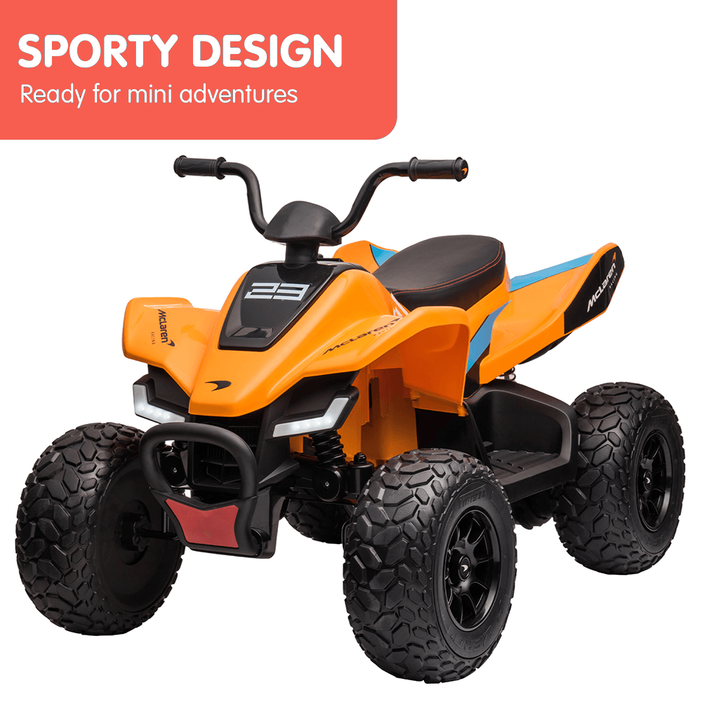 Kahuna Licensed 12v MCL35 McLaren Kids Electric Quad Bike - Orange