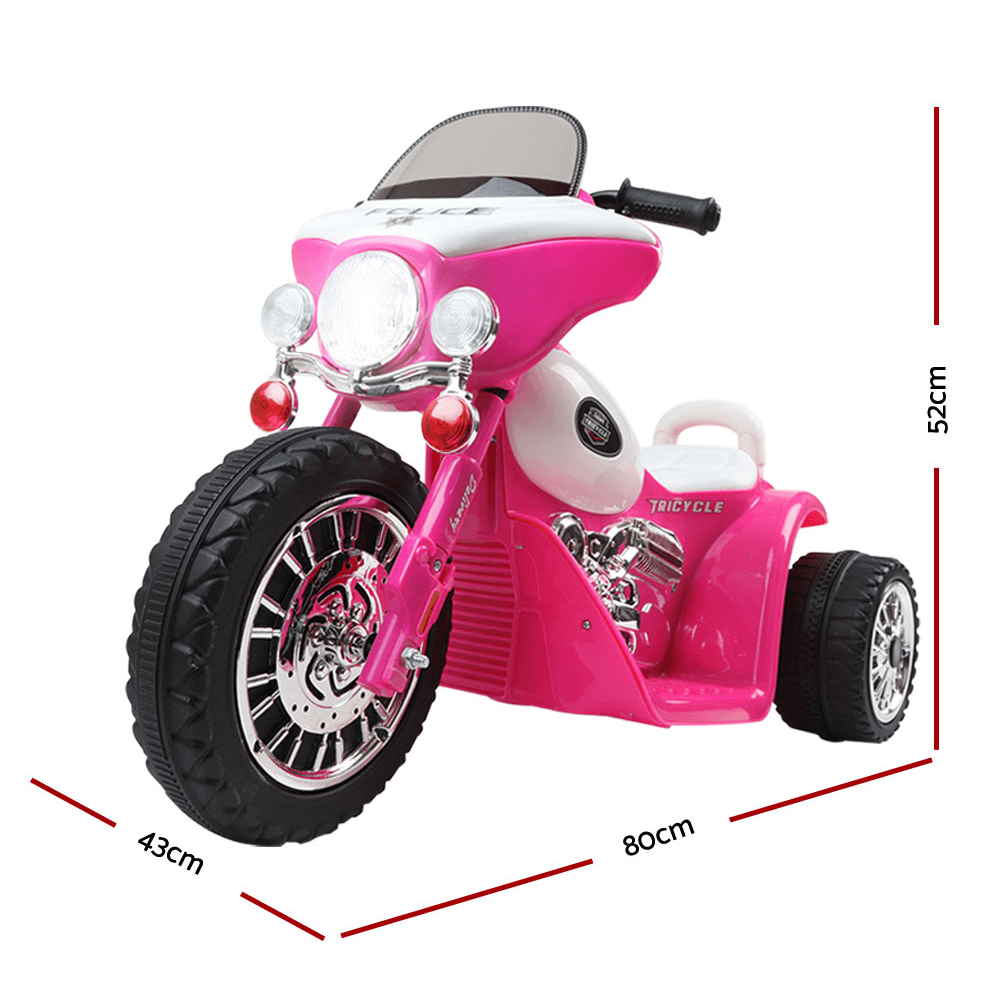 Kids Electric 6v White 3-Wheel Chopper-Style Pink Ride-On Motorbike