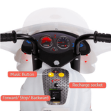 Kids Electric 6v White 3-Wheel Ride-On Motorbike