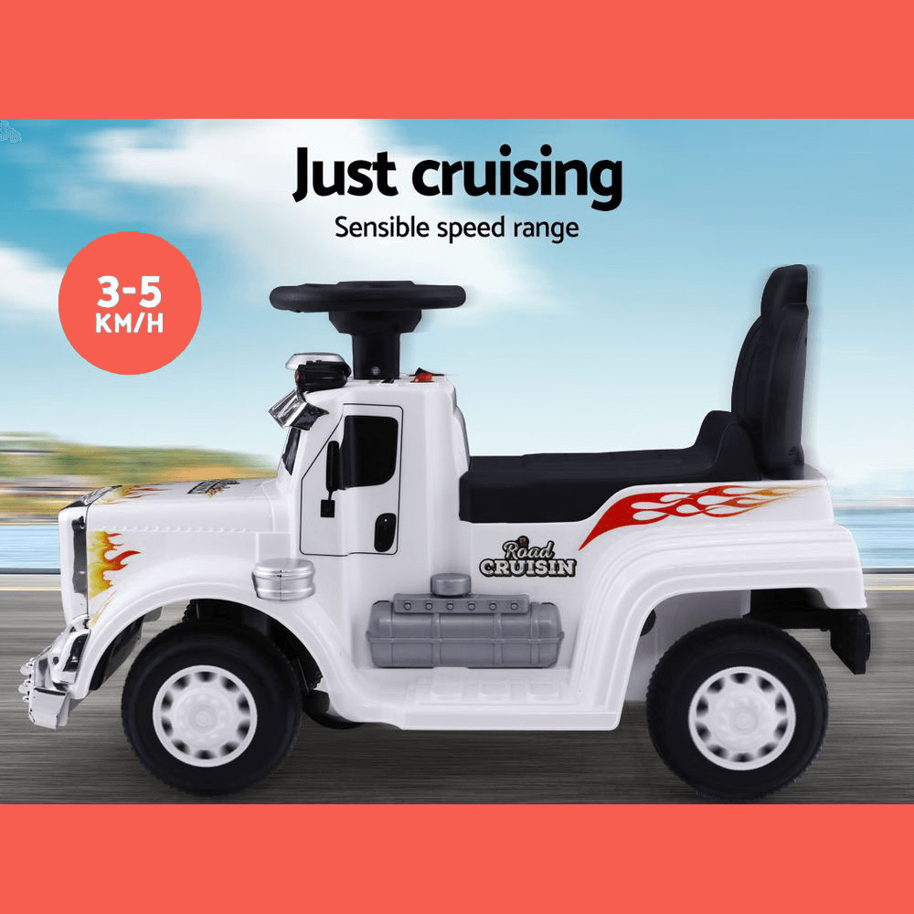 Kids Electric Toy Truck 6v Ride-On Kids Car - White