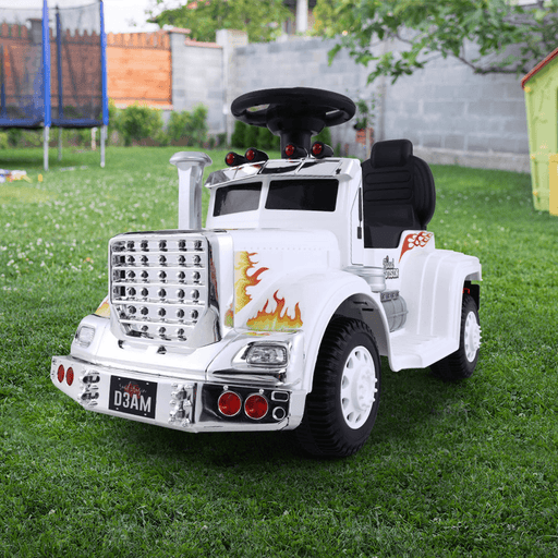Kids Electric Toy Truck 6v Ride-On Kids Car - White