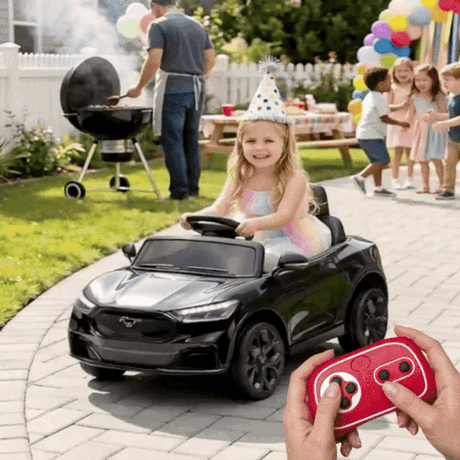 Licensed Ford Mustang 12V Kids Electric Ride On Car w/ Remote - Black