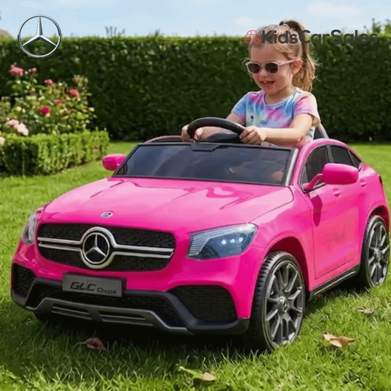 Licensed Mercedes-Benz GLC Coupe 12V Kids Electric Ride On Car with Remote - Pink