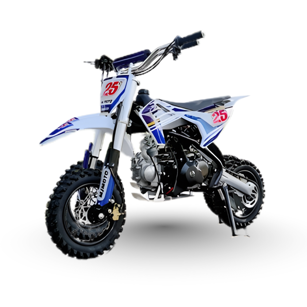 Children's dirt bike with number 25 on a white background