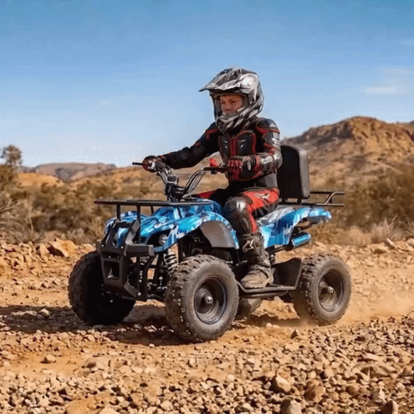 MJM 49cc Petrol Powered 2-Stroke Farm Kids ATV Quad Bike - Blue