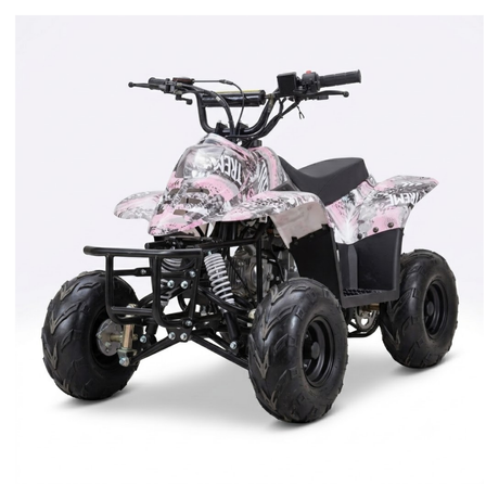 Motoworks 110cc Petrol-Powered Sports F1 Kids Quad Bike - Pink on white background