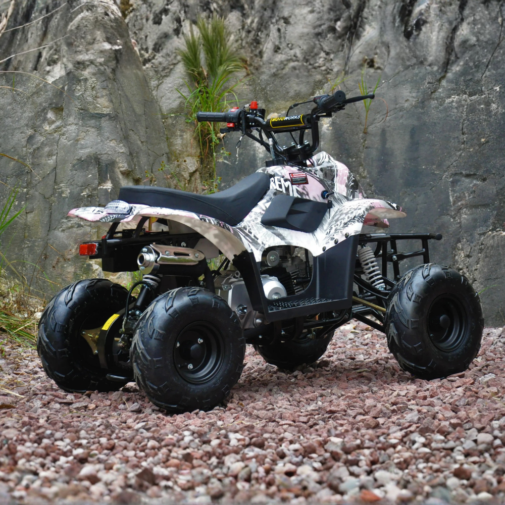 Motoworks 110cc Petrol-Powered Sports F1 Kids Quad Bike - Pink