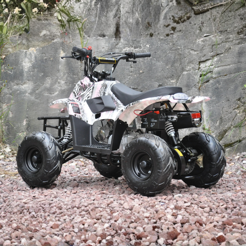 Motoworks 110cc Petrol-Powered Sports F1 Kids Quad Bike - Pink