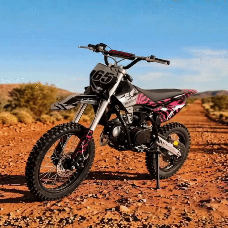 Motoworks 125cc Bigfoot Petrol Powered 4-Stroke Kids Dirt Bike – Pink