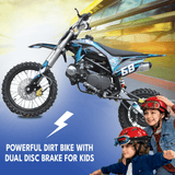 Motoworks Motoworks 125cc Petrol Powered 4-Stroke 4-Speed Manual Kids Dirt Bike X - Blue MOT-125DBX-BLU