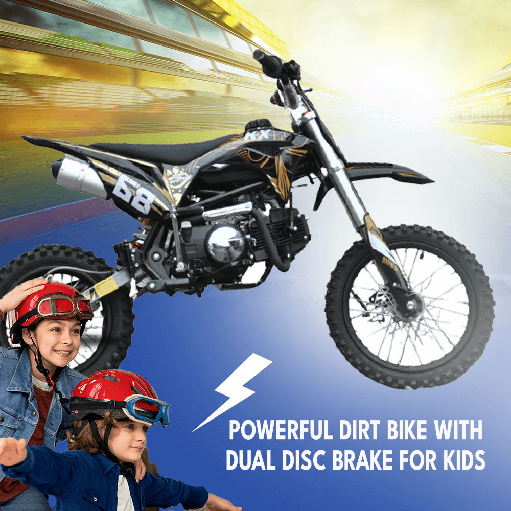 Motoworks Motoworks 125cc Petrol Powered 4-Stroke 4-Speed Manual Kids Dirt Bike X - Black MOT-125DBX-BLA