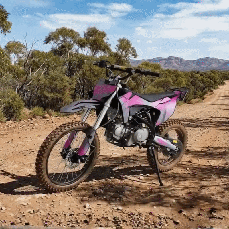 Motoworks 150cc Bigfoot Pro Petrol Powered 4-Stroke Kids Dirt Bike – Pink
