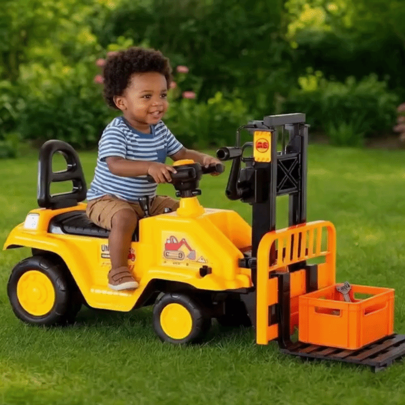 Lenoxx Kids Ride On Forklift w/ Mast Lift & Pallet - Yellow