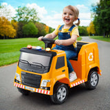 Child Riding the Truck: A lifestyle shot of a child happily riding the truck outdoors, demonstrating its size and use.