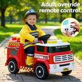 Rigo Kids Ride On Car Electric Fire Engine Fighting Truck with Water Gun Music