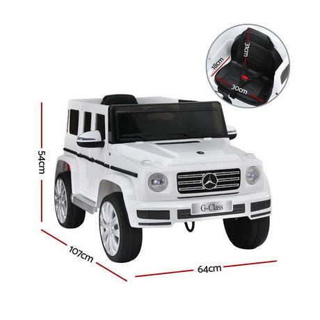 Kids Ride On Car Licensed G500 Electric Toys Horn Remote 12V White