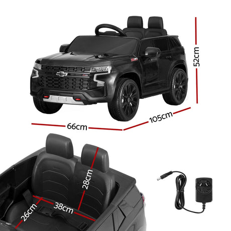 Licensed Chevrolet Tahoe 12v Kids Electric Ride On Car with Remote - Black