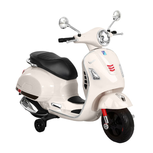 Vespa Licensed GTS Kids Electric Ride-On Motorcycle - White