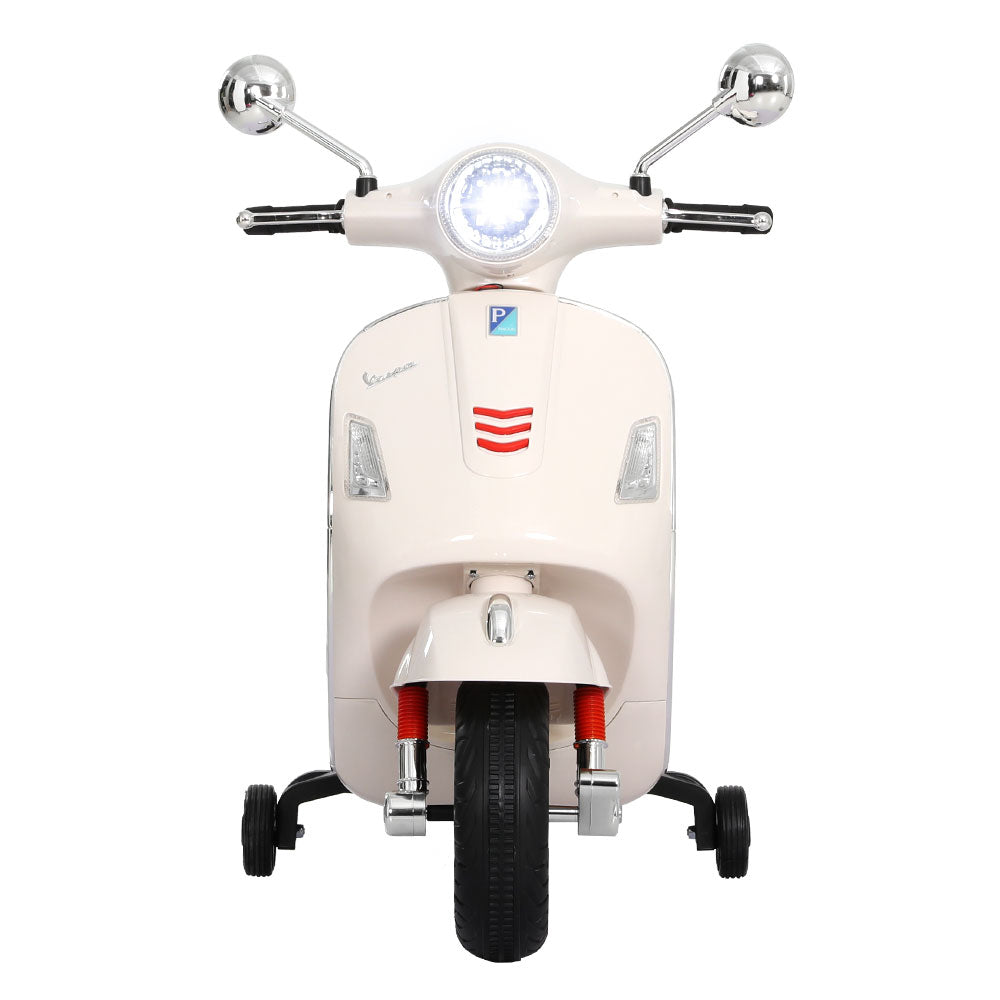 Vespa Licensed GTS Kids Electric Ride-On Motorcycle - White