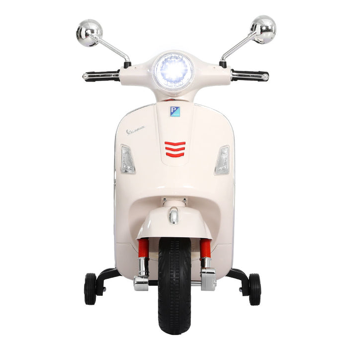 Vespa Licensed GTS Kids Electric Ride-On Motorcycle - White
